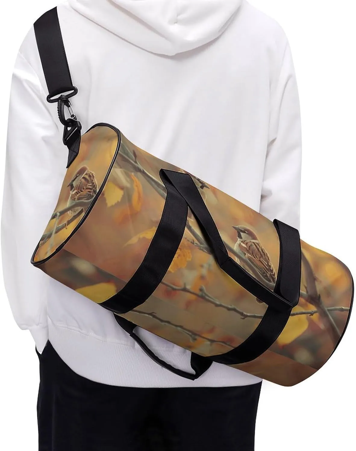 Travel Duffel Bag for Men And Women,Birds Lower Their Heads Waterproof Sports Fitness Bag Portable Travel Duffel Bag