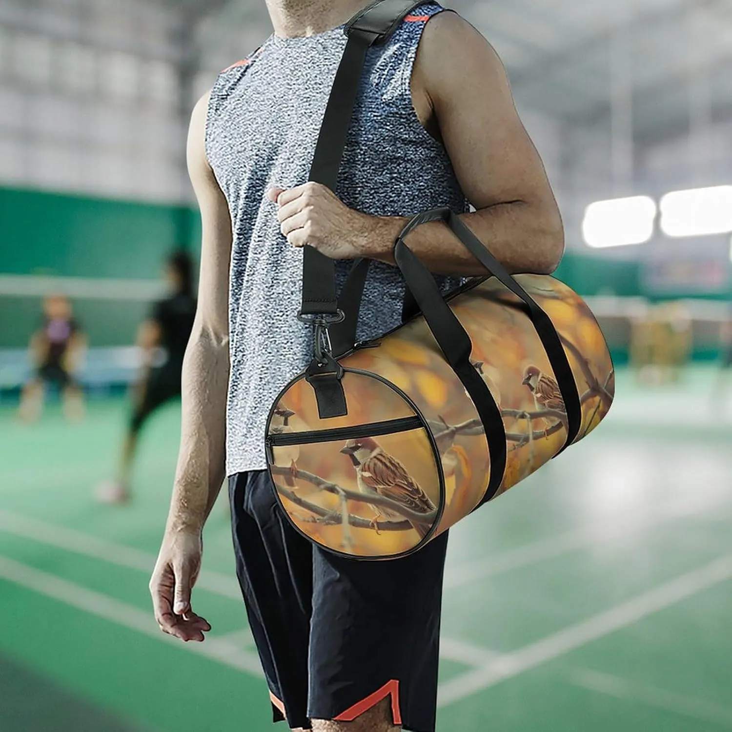 Travel Duffel Bag for Men And Women,Birds Lower Their Heads Waterproof Sports Fitness Bag Portable Travel Duffel Bag
