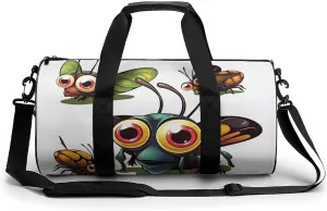 Travel Duffel Bag for Men And Women,Cartoon Insect Waterproof Sports Fitness Bag Portable Travel Duffel Bag