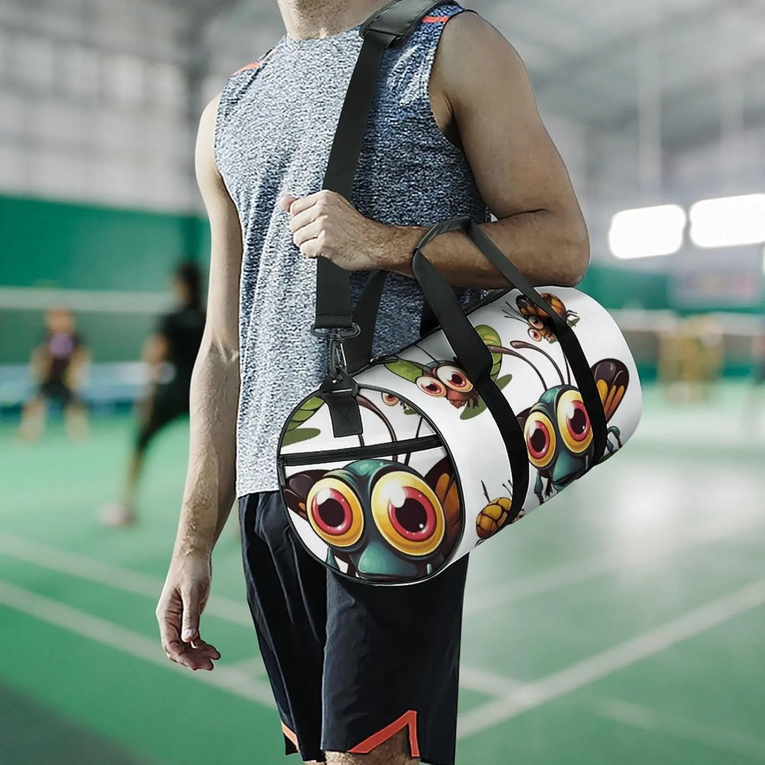 Travel Duffel Bag for Men And Women,Cartoon Insect Waterproof Sports Fitness Bag Portable Travel Duffel Bag