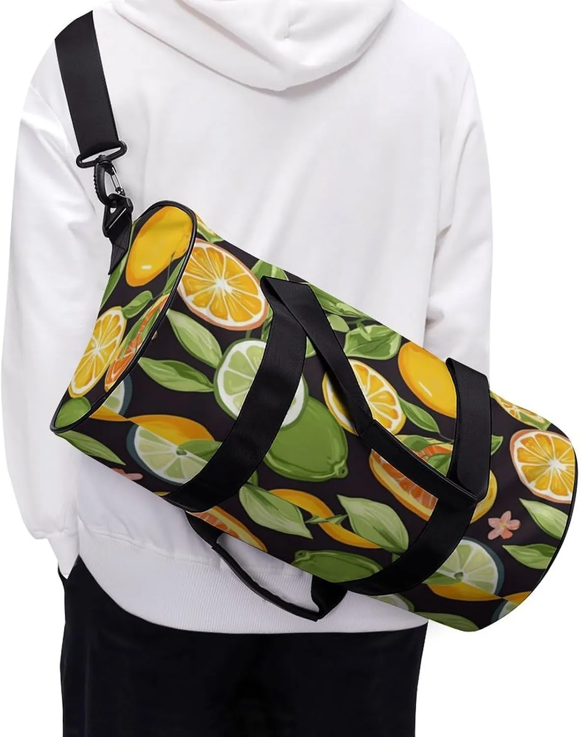 Travel Duffel Bag for Men And Women,Citrus Fruit Pattern Waterproof Sports Fitness Bag Portable Travel Duffel Bag, 17.7in/9in/9in