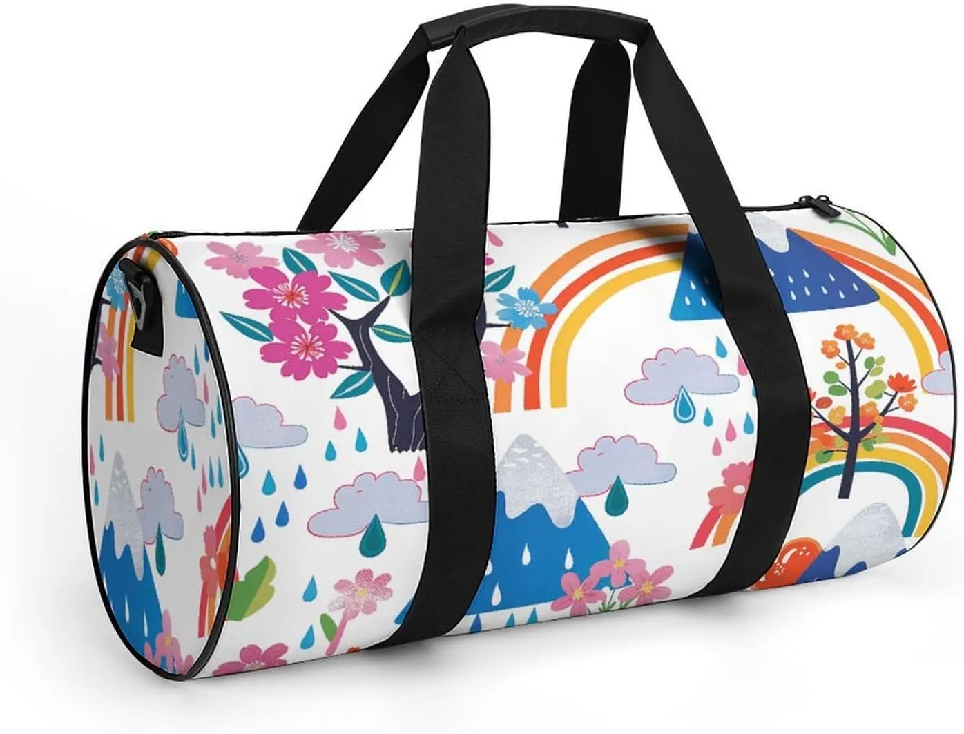 Travel Duffel Bag for Men And Women,Clouds And Raindrops Waterproof Sports Fitness Bag Portable Travel Duffel Bag