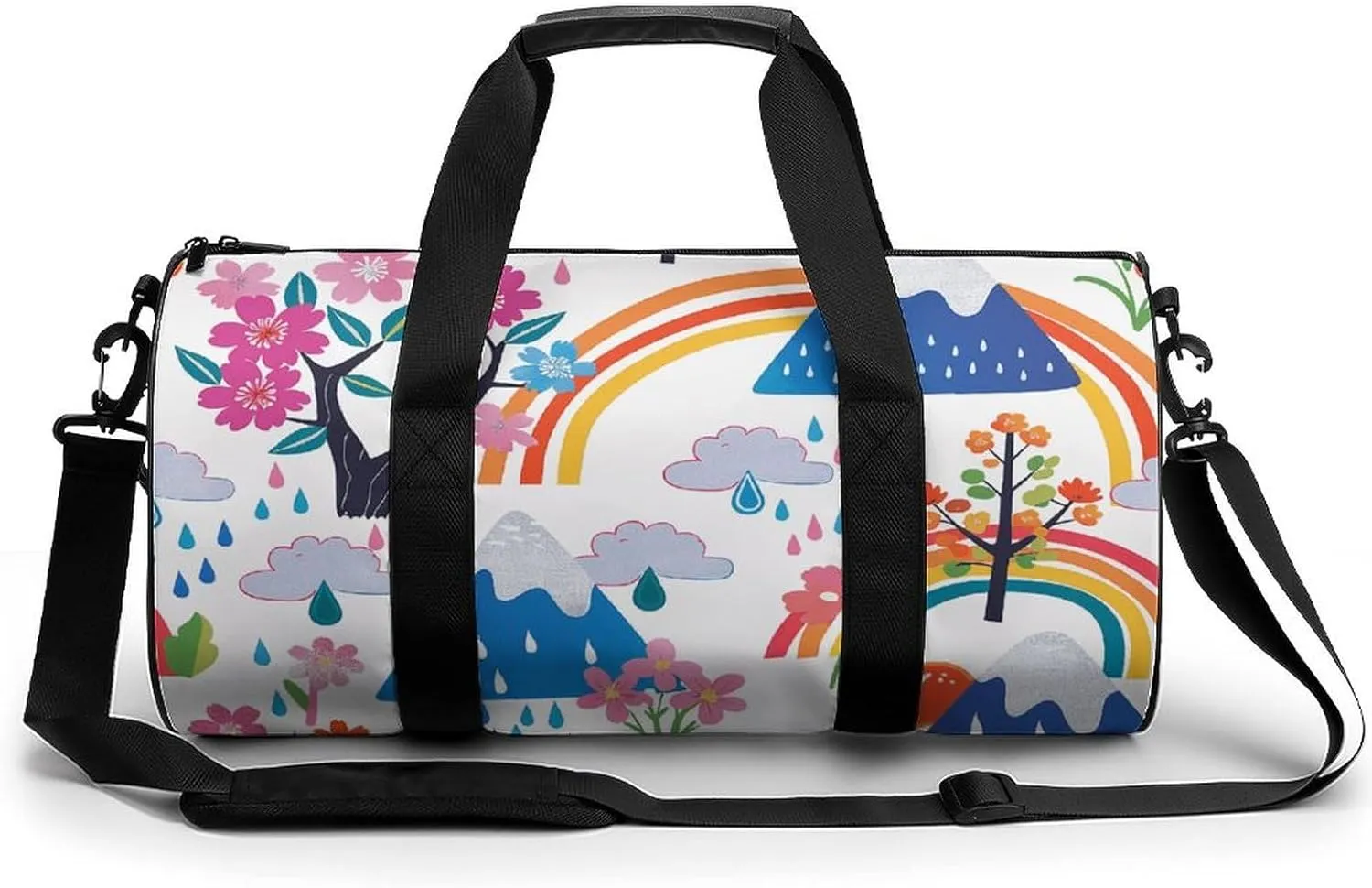 Travel Duffel Bag for Men And Women,Clouds And Raindrops Waterproof Sports Fitness Bag Portable Travel Duffel Bag