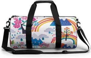 Travel Duffel Bag for Men And Women,Clouds And Raindrops Waterproof Sports Fitness Bag Portable Travel Duffel Bag