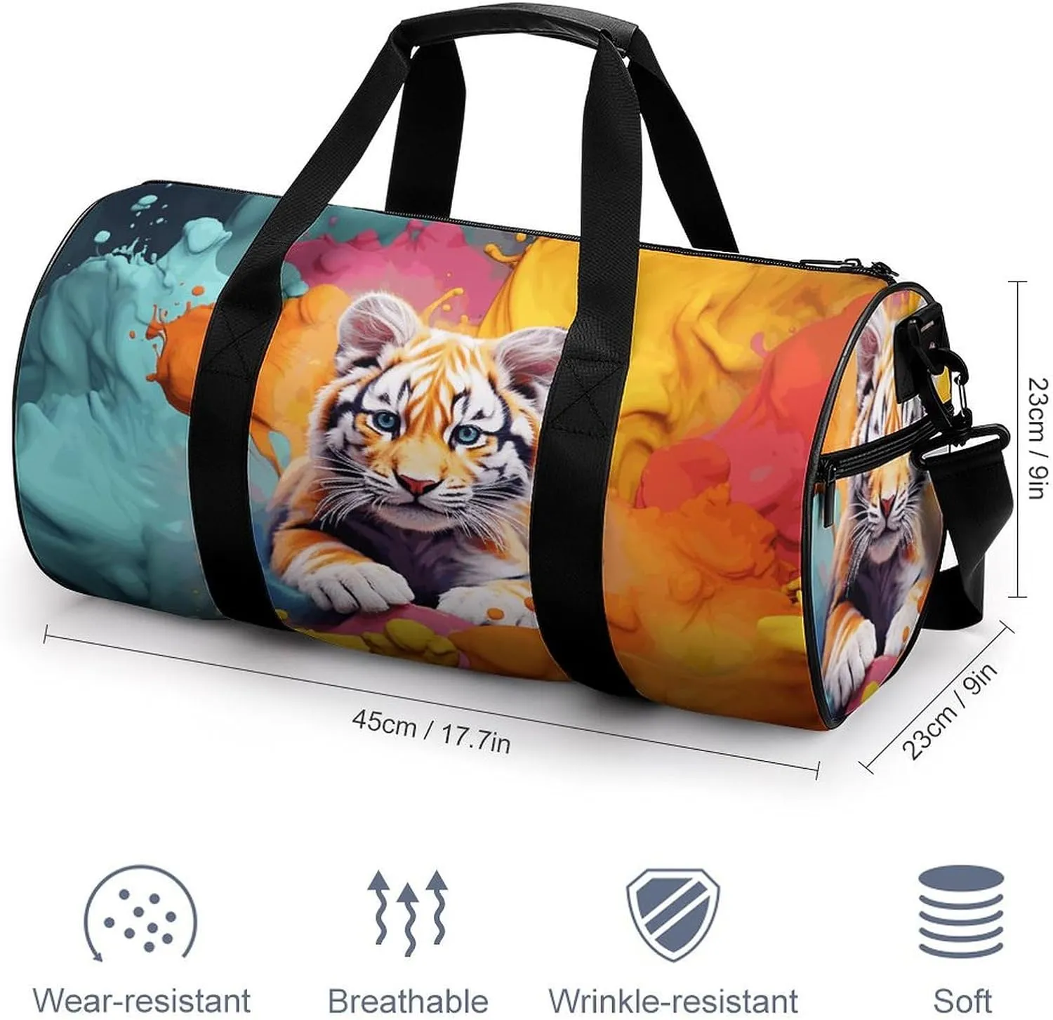 Travel Duffel Bag for Men And Women,Color Animation Waterproof Sports Fitness Bag Portable Travel Duffel Bag