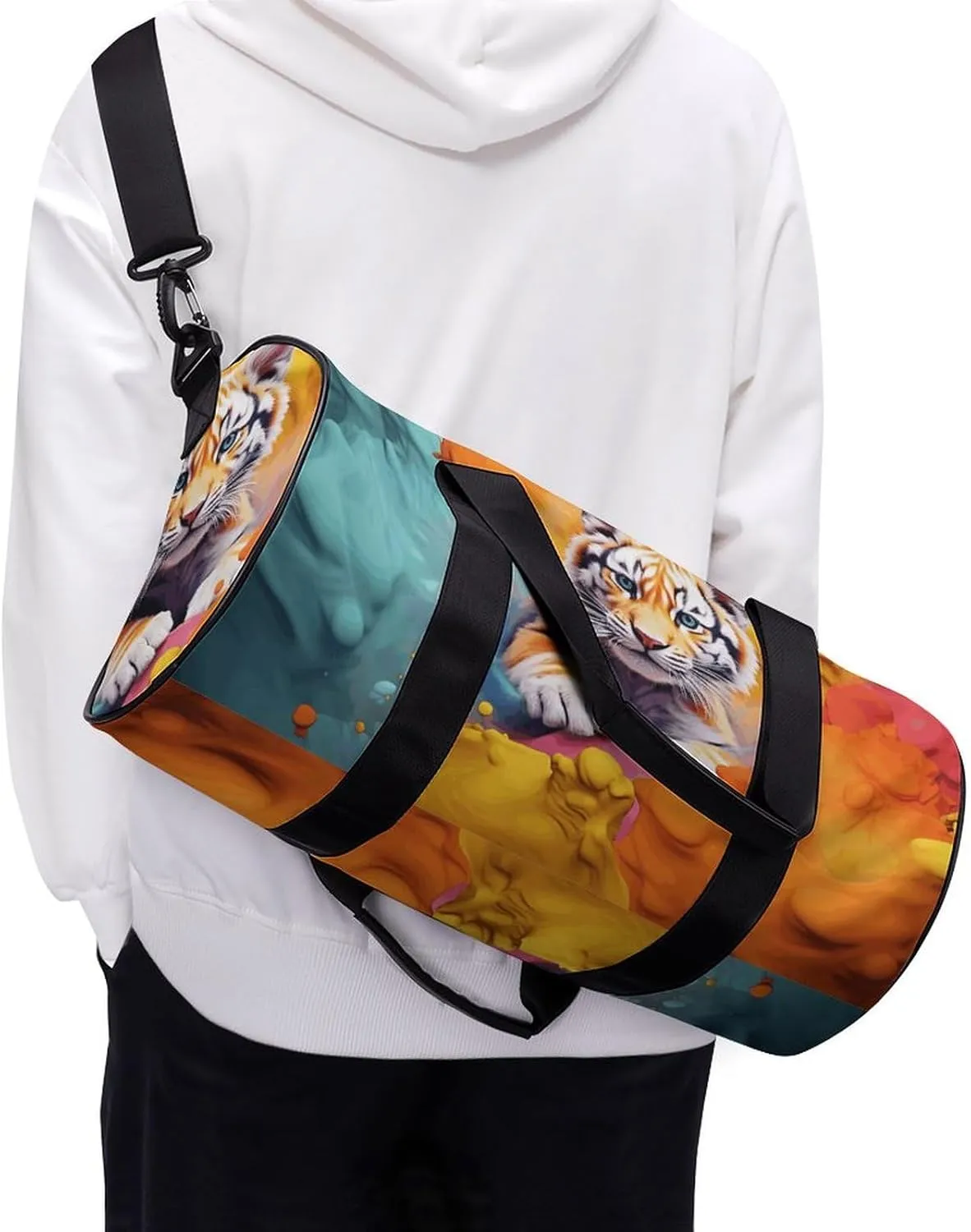 Travel Duffel Bag for Men And Women,Color Animation Waterproof Sports Fitness Bag Portable Travel Duffel Bag