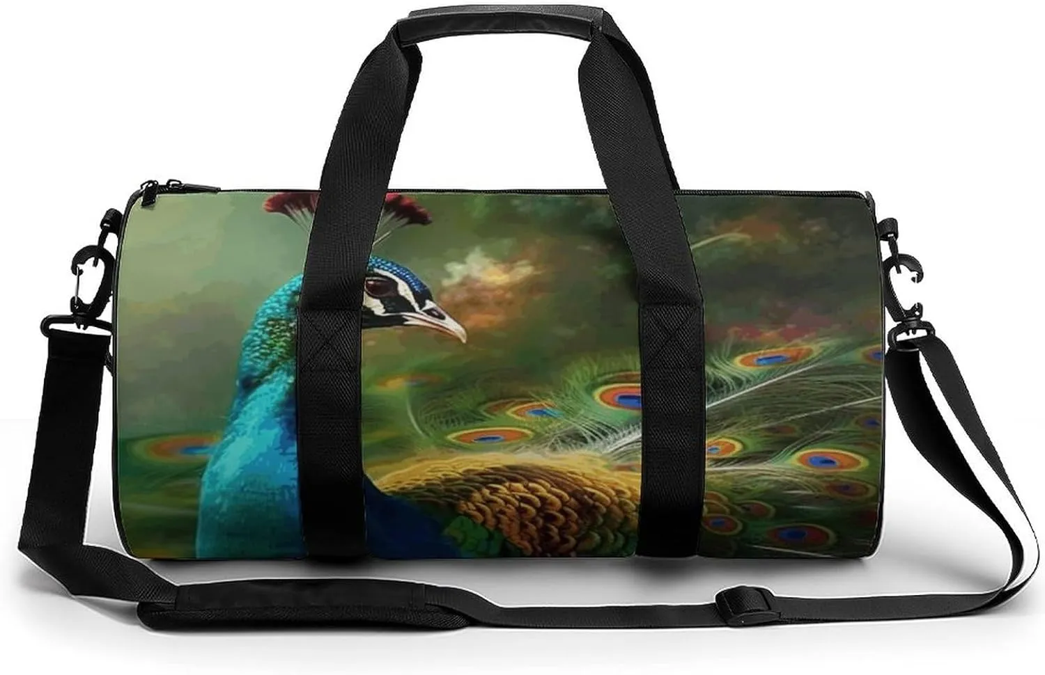 Travel Duffel Bag for Men And Women,Colorful Peacock Waterproof Sports Fitness Bag Portable Travel Duffel Bag