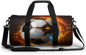 Travel Duffel Bag for Men And Women,Cool Soccer Ball Waterproof Sports Fitness Bag Portable Travel Duffel Bag