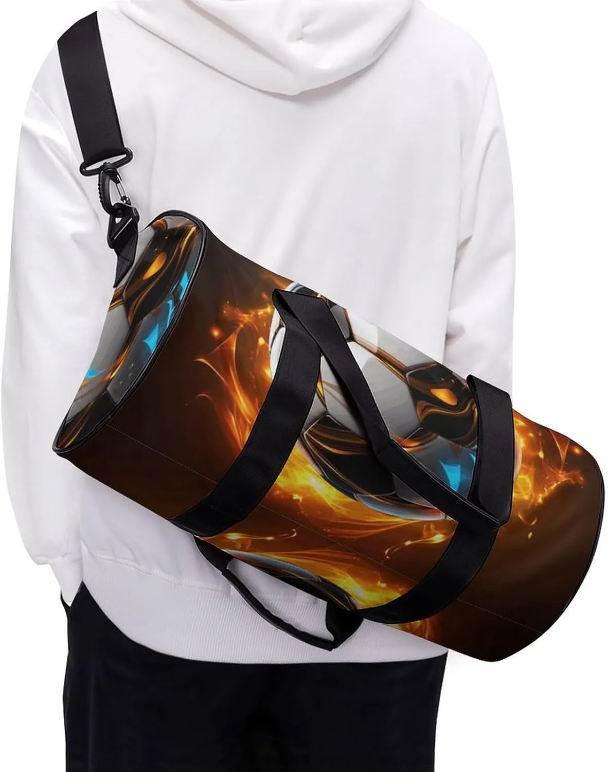 Travel Duffel Bag for Men And Women,Cool Soccer Ball Waterproof Sports Fitness Bag Portable Travel Duffel Bag