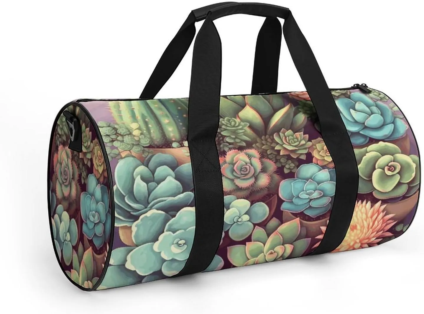 Travel Duffel Bag for Men And Women,Cute Succulents Waterproof Sports Fitness Bag Portable Travel Duffel Bag