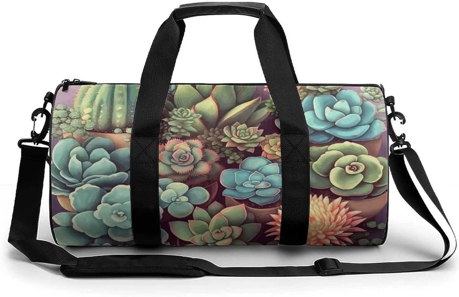 Travel Duffel Bag for Men And Women,Cute Succulents Waterproof Sports Fitness Bag Portable Travel Duffel Bag