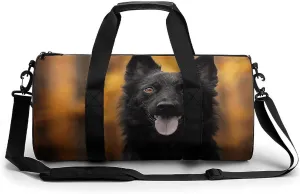 Travel Duffel Bag for Men And Women,Dog Sticking Out Tongue Waterproof Sports Fitness Bag Portable Travel Duffel Bag