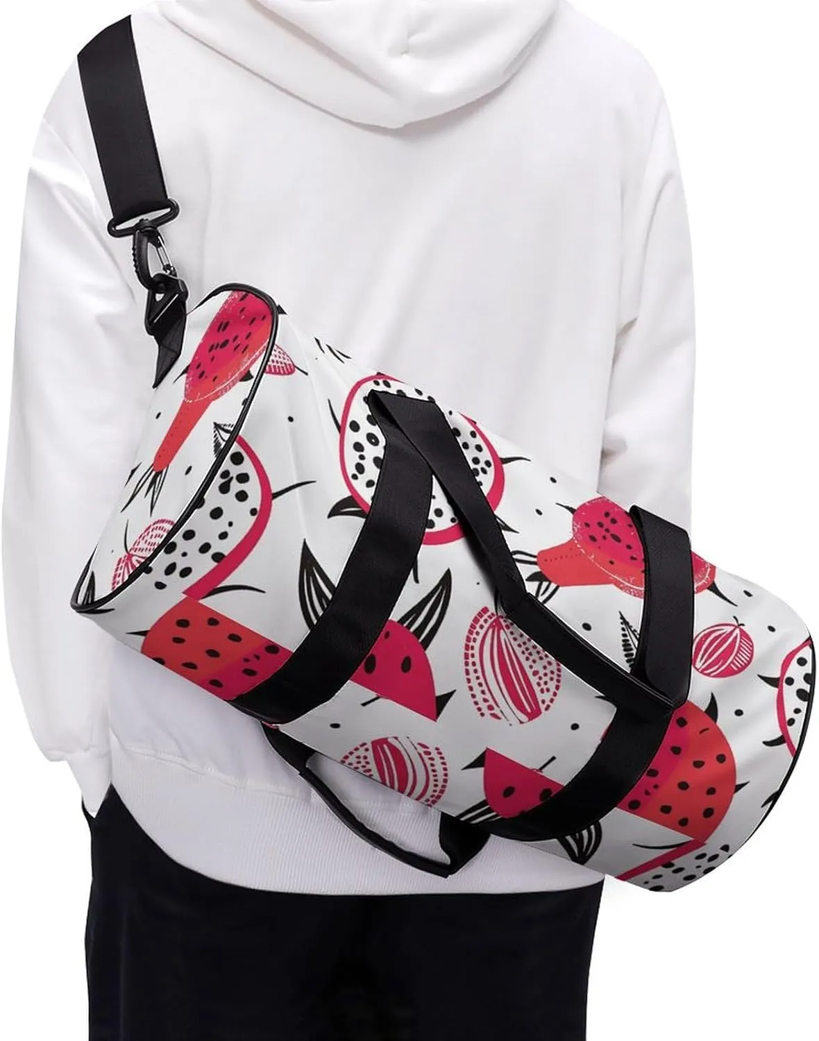 Travel Duffel Bag for Men And Women,Dragon Fruit Pattern Waterproof Sports Fitness Bag Portable Travel Duffel Bag