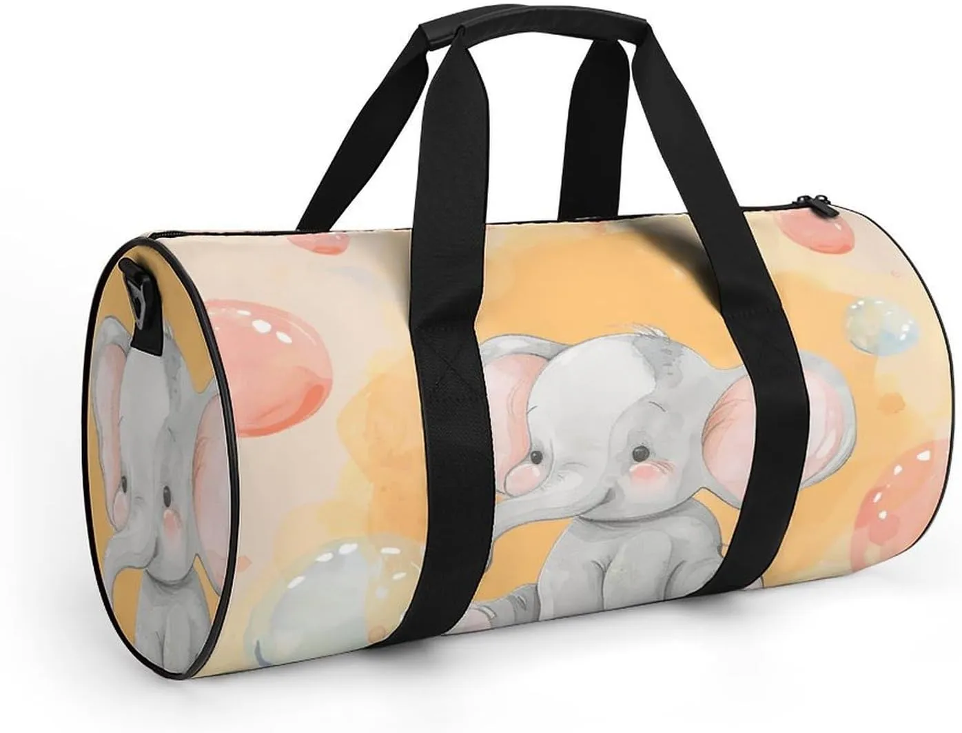 Travel Duffel Bag for Men And Women,Elephant on The Ground Waterproof Sports Fitness Bag Portable Travel Duffel Bag