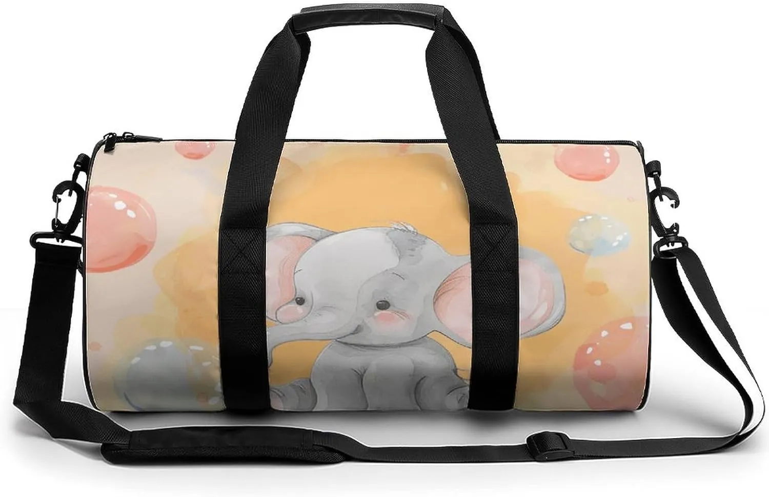 Travel Duffel Bag for Men And Women,Elephant on The Ground Waterproof Sports Fitness Bag Portable Travel Duffel Bag