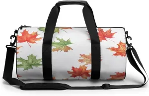 Travel Duffel Bag for Men And Women,Floating Leaves Image Waterproof Sports Fitness Bag Portable Travel Duffel Bag