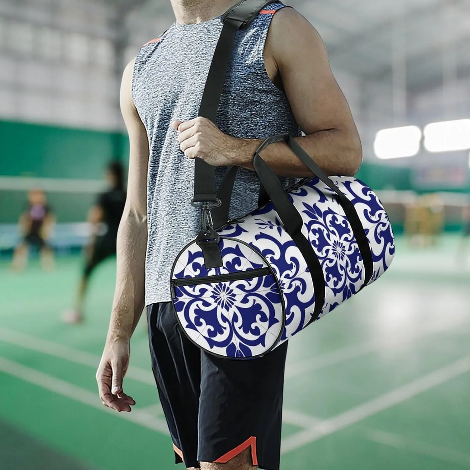 Travel Duffel Bag for Men And Women,Floral Decorative Style Waterproof Sports Fitness Bag Portable Travel Duffel Bag