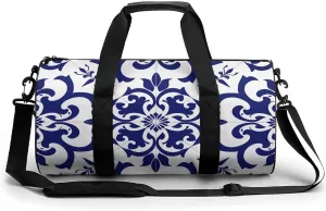 Travel Duffel Bag for Men And Women,Floral Decorative Style Waterproof Sports Fitness Bag Portable Travel Duffel Bag