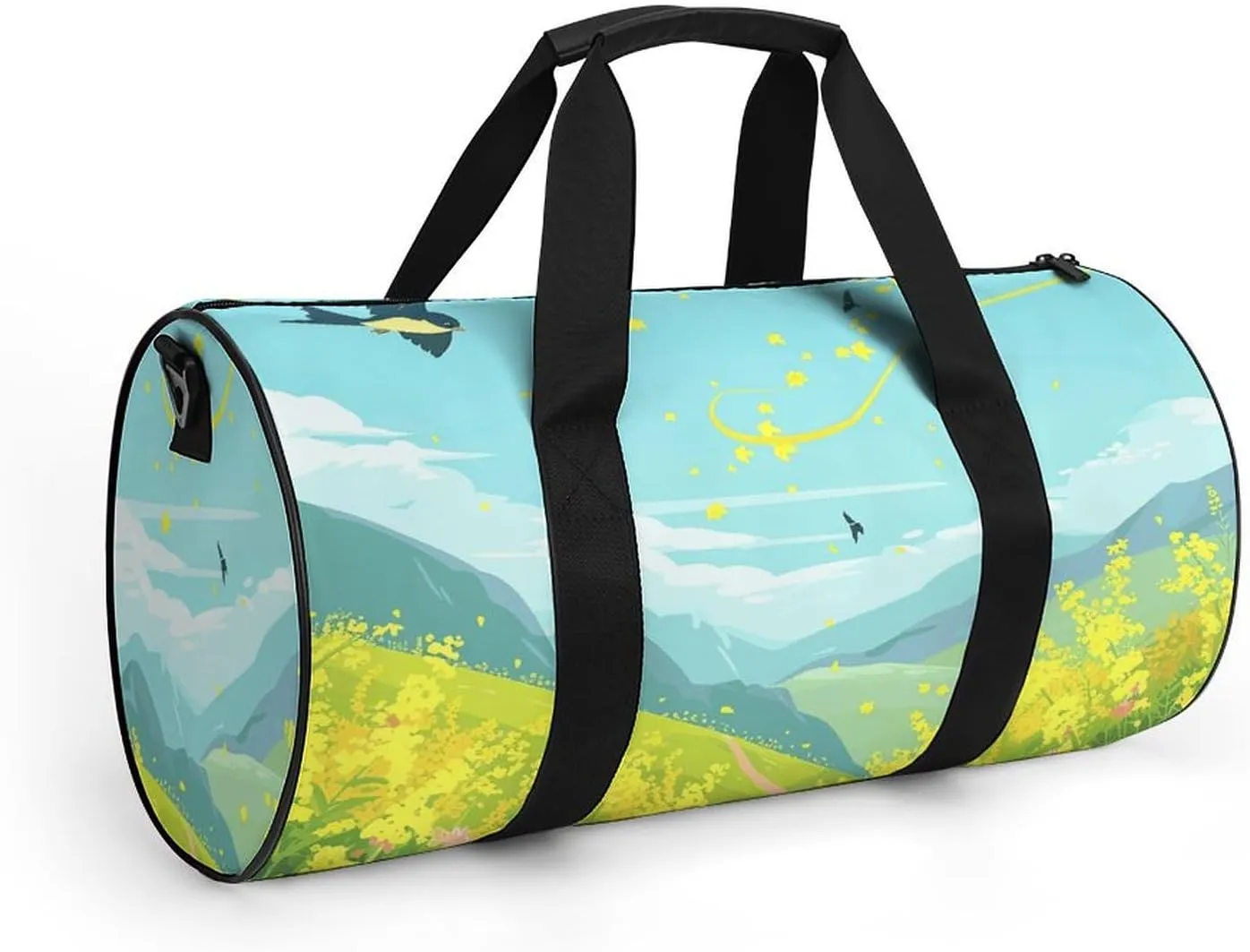 Travel Duffel Bag for Men And Women,Flowers And Swallows Waterproof Sports Fitness Bag Portable Travel Duffel Bag