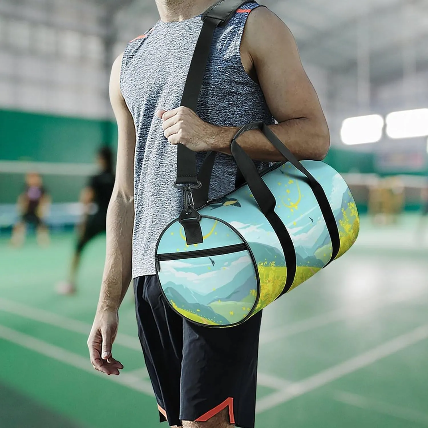 Travel Duffel Bag for Men And Women,Flowers And Swallows Waterproof Sports Fitness Bag Portable Travel Duffel Bag