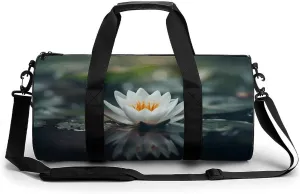 Travel Duffel Bag for Men And Women,Flowers on Pond Waterproof Sports Fitness Bag Portable Travel Duffel Bag