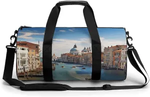 Travel Duffel Bag for Men And Women,Grand Canal in Italy Waterproof Sports Fitness Bag Portable Travel Duffel Bag