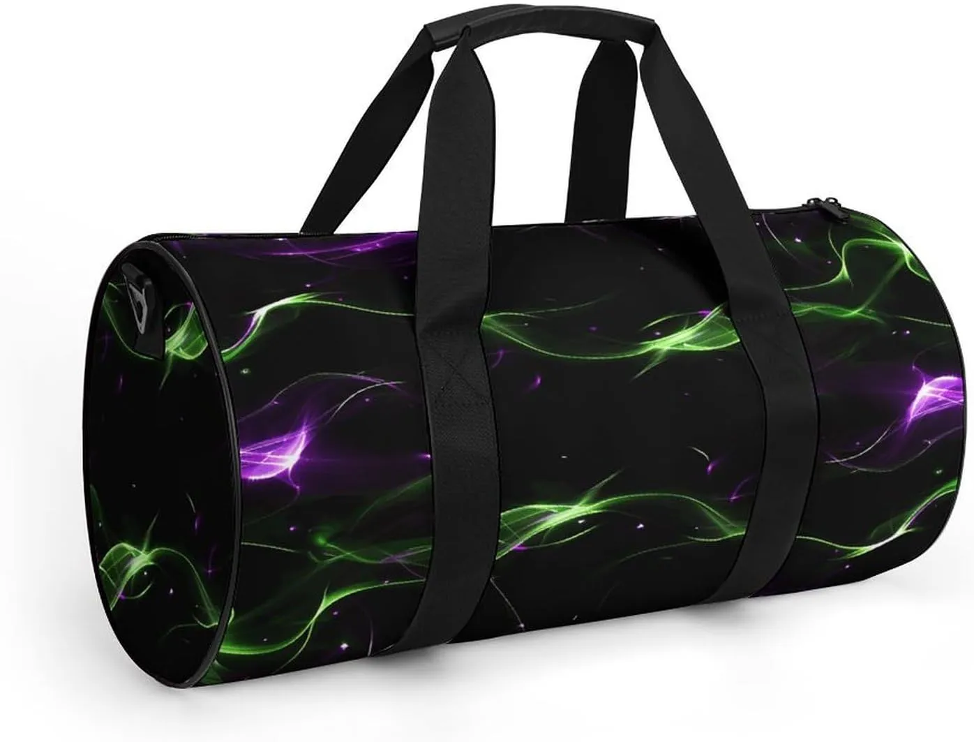 Travel Duffel Bag for Men And Women,Green And Purple Lights Waterproof Sports Fitness Bag Portable Travel Duffel Bag