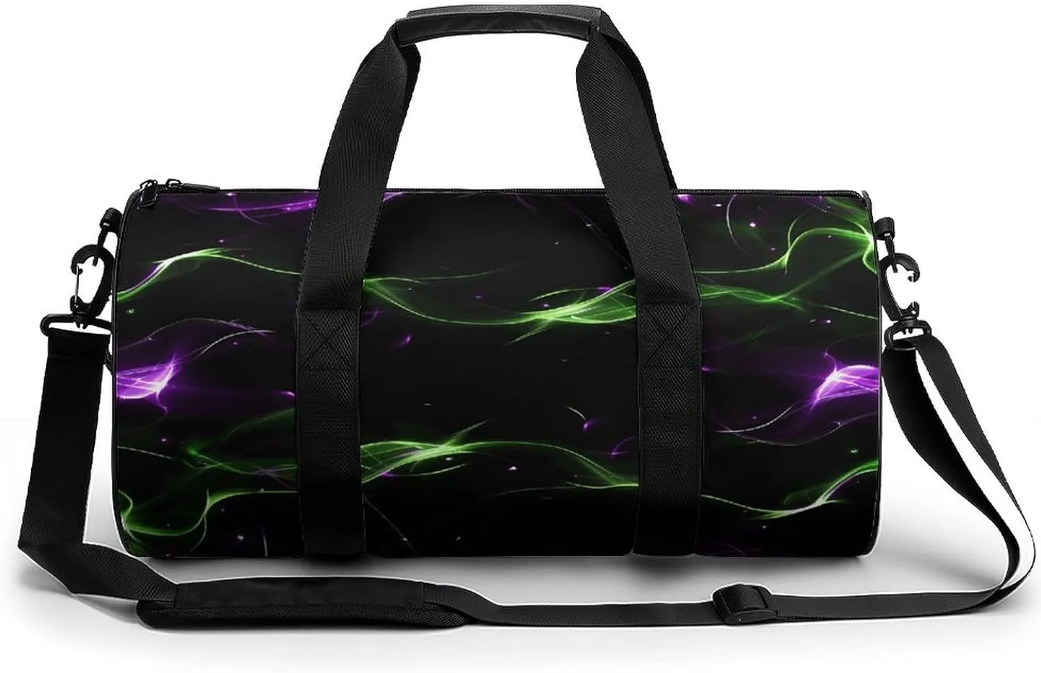 Travel Duffel Bag for Men And Women,Green And Purple Lights Waterproof Sports Fitness Bag Portable Travel Duffel Bag