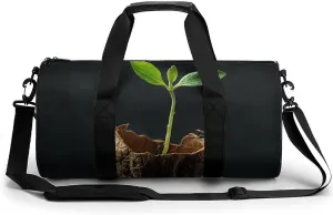 Travel Duffel Bag for Men And Women,Green Shoots Growing Waterproof Sports Fitness Bag Portable Travel Duffel Bag