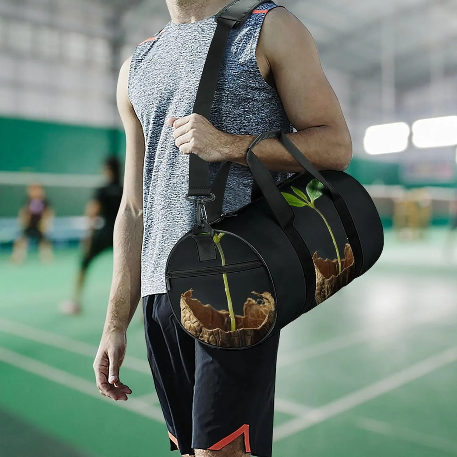 Travel Duffel Bag for Men And Women,Green Shoots Growing Waterproof Sports Fitness Bag Portable Travel Duffel Bag