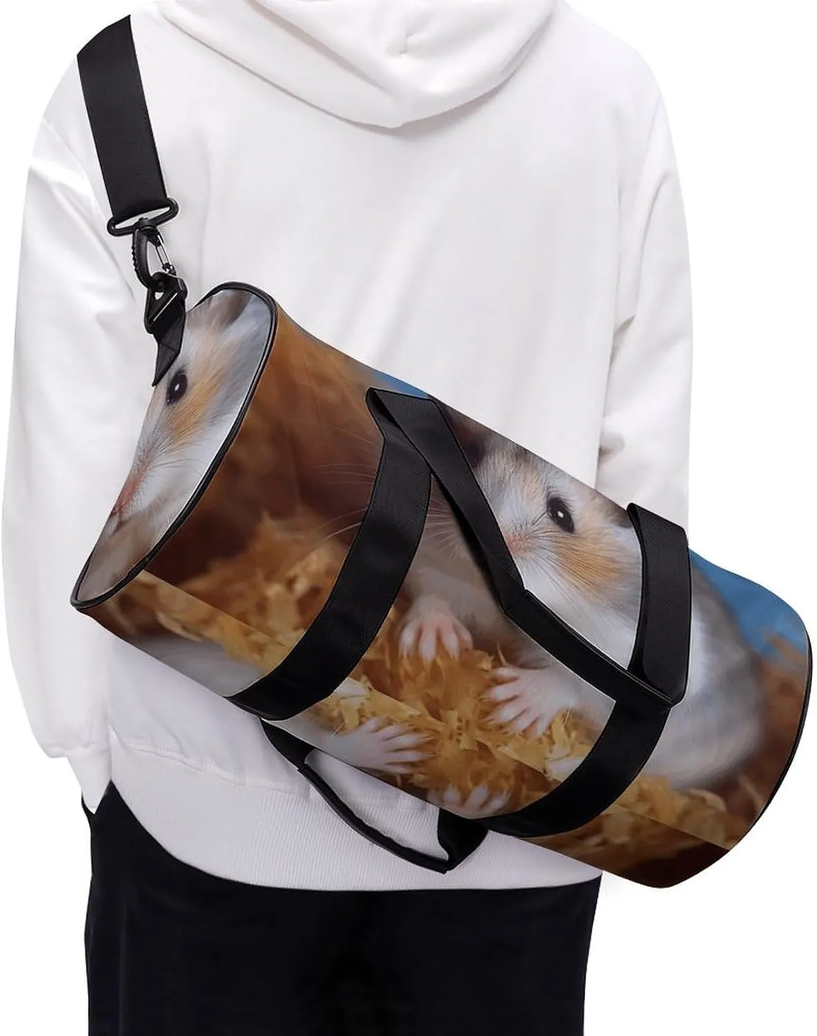 Travel Duffel Bag for Men And Women,Hamster Waterproof Sports Fitness Bag Portable Travel Duffel Bag, 17.7in/9in/9in