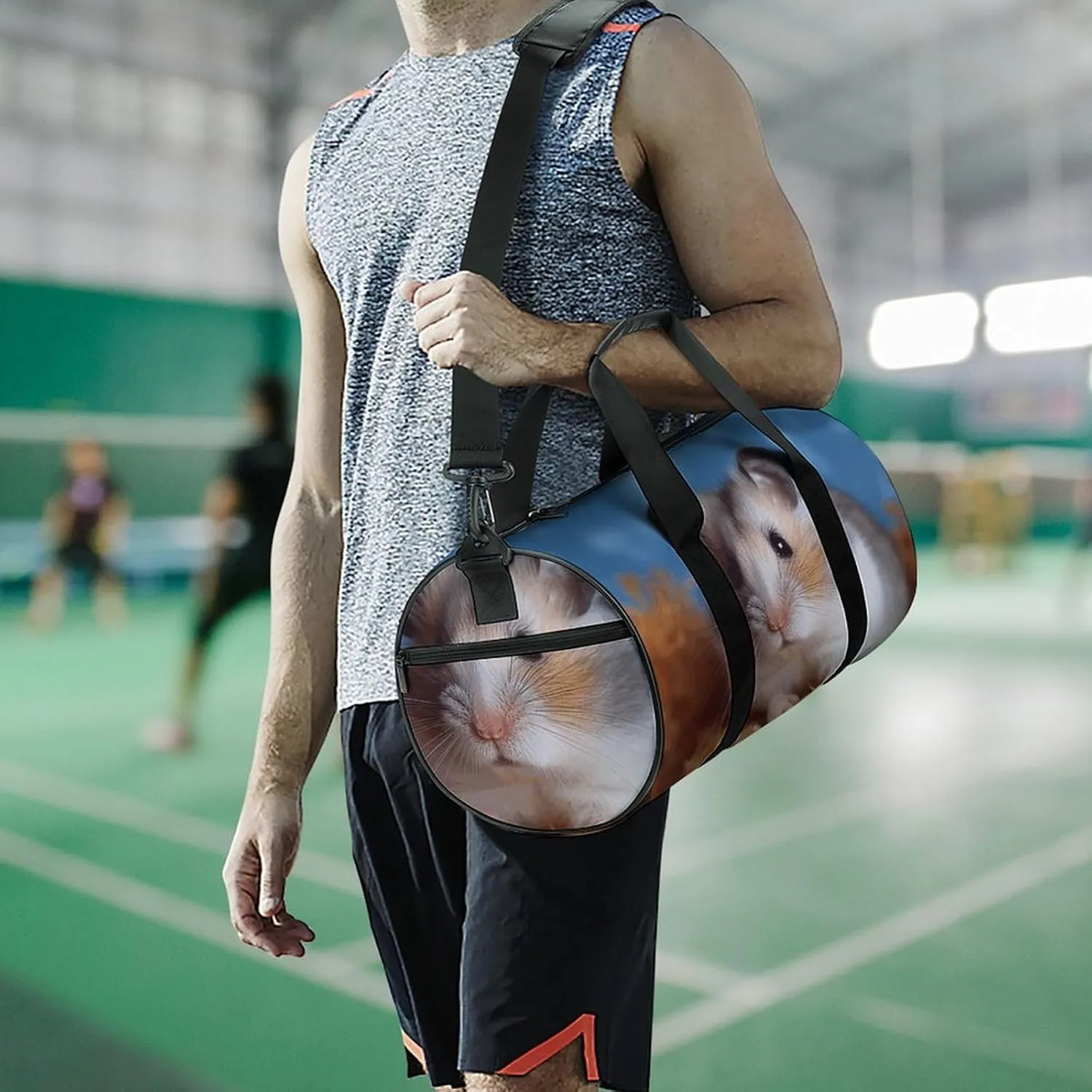Travel Duffel Bag for Men And Women,Hamster Waterproof Sports Fitness Bag Portable Travel Duffel Bag, 17.7in/9in/9in
