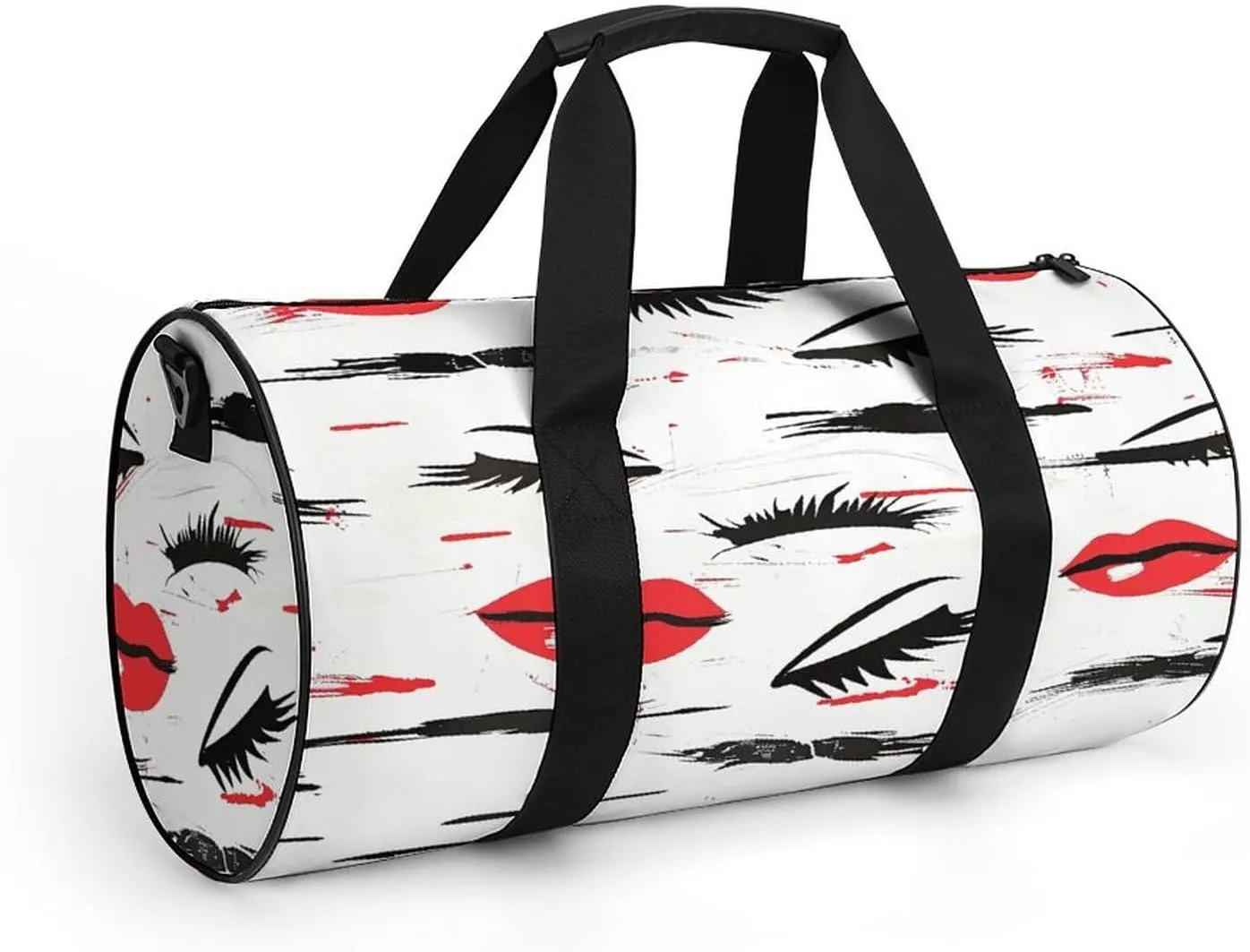 Travel Duffel Bag for Men And Women,Lips And Eyelashes Waterproof Sports Fitness Bag Portable Travel Duffel Bag