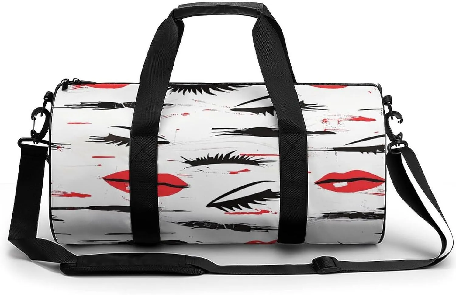 Travel Duffel Bag for Men And Women,Lips And Eyelashes Waterproof Sports Fitness Bag Portable Travel Duffel Bag