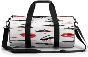 Travel Duffel Bag for Men And Women,Lips And Eyelashes Waterproof Sports Fitness Bag Portable Travel Duffel Bag