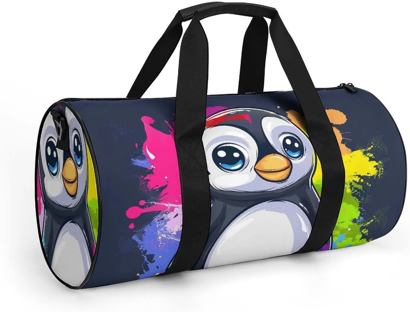 Travel Duffel Bag for Men And Women,Little Colorful Penguin Waterproof Sports Fitness Bag Portable Travel Duffel Bag