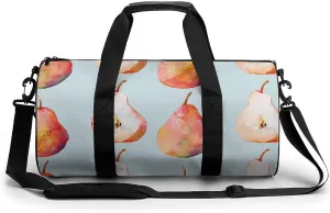 Travel Duffel Bag for Men And Women,Orange Pear Pattern Waterproof Sports Fitness Bag Portable Travel Duffel Bag