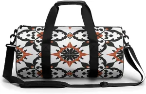 Travel Duffel Bag for Men And Women,Pattern Red Black Waterproof Sports Fitness Bag Portable Travel Duffel Bag