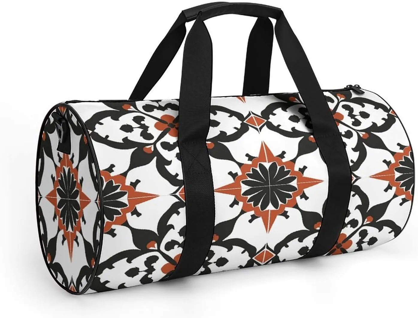 Travel Duffel Bag for Men And Women,Pattern Red Black Waterproof Sports Fitness Bag Portable Travel Duffel Bag