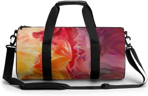 Travel Duffel Bag for Men And Women,Peach And Yellow Swirls Waterproof Sports Fitness Bag Portable Travel Duffel Bag