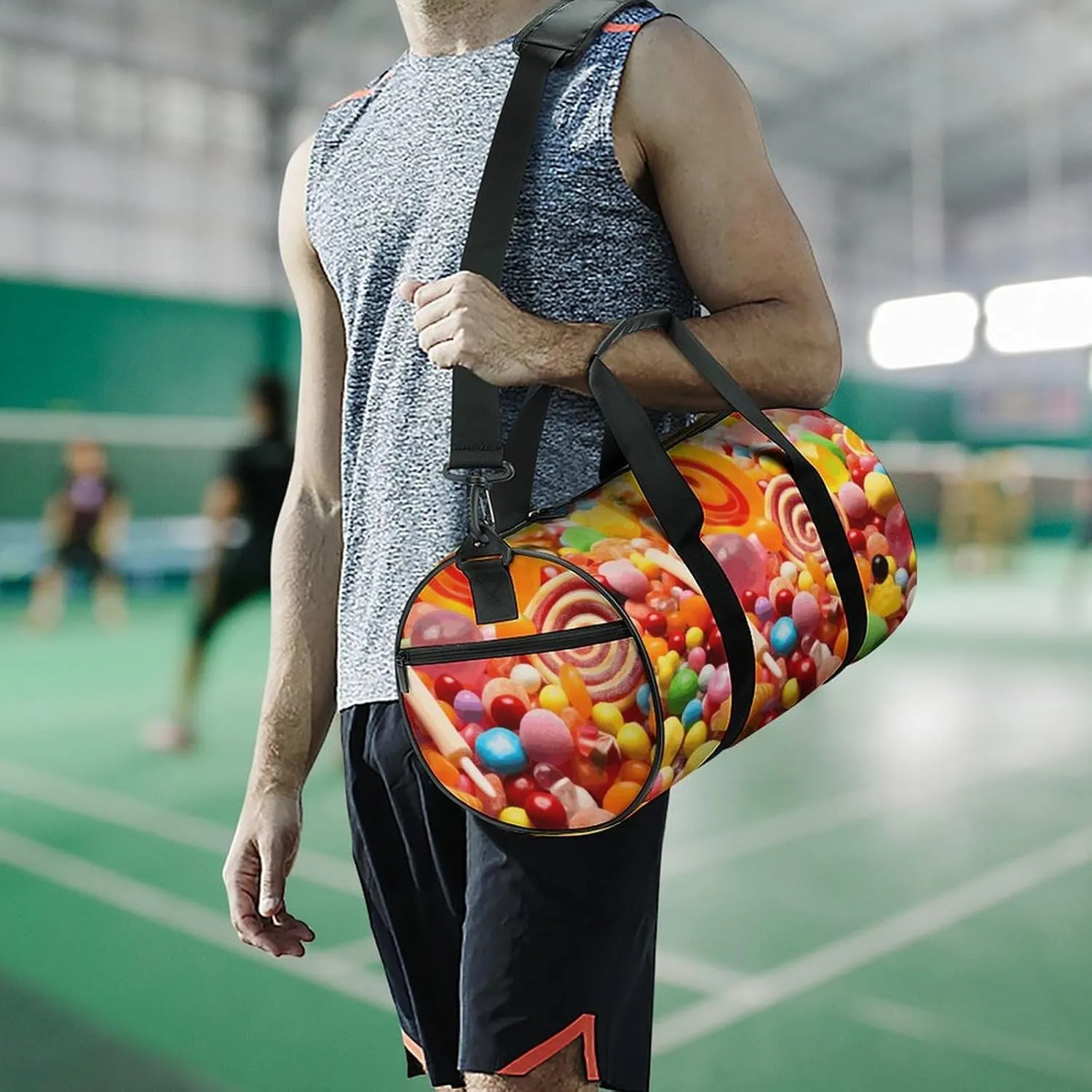 Travel Duffel Bag for Men And Women,Sweet Candies Waterproof Sports Fitness Bag Portable Travel Duffel Bag