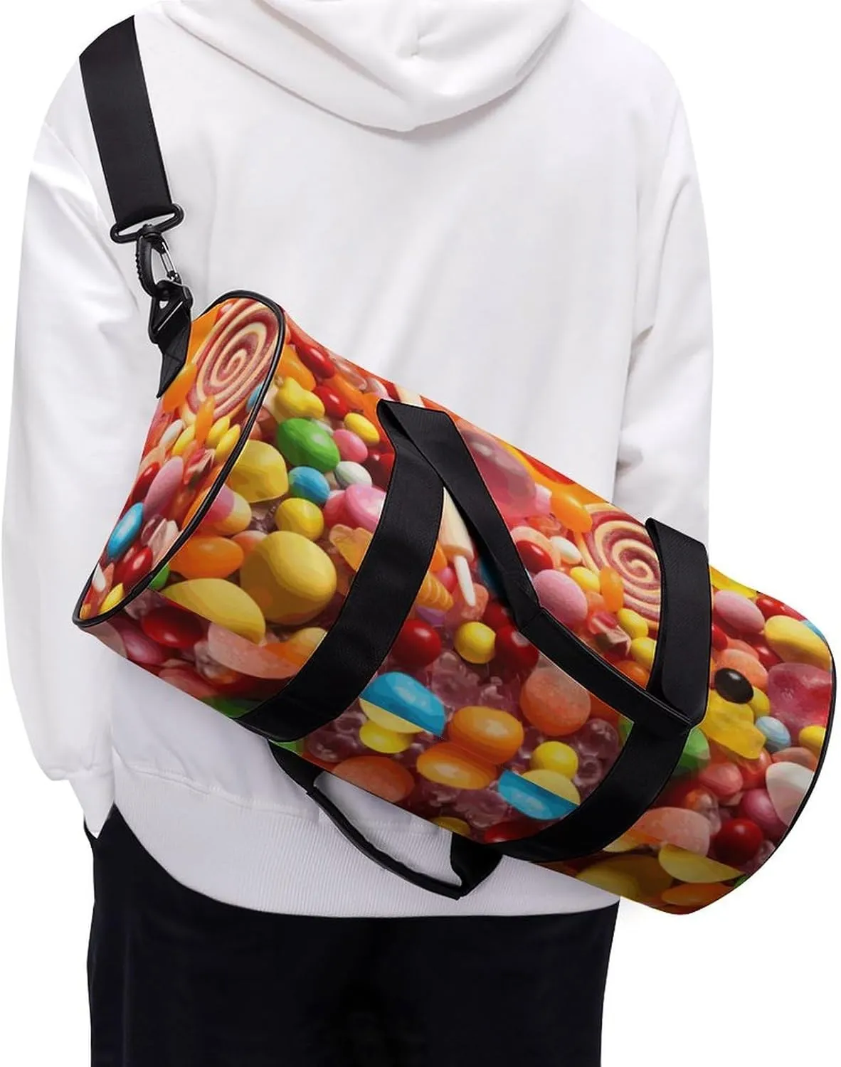 Travel Duffel Bag for Men And Women,Sweet Candies Waterproof Sports Fitness Bag Portable Travel Duffel Bag