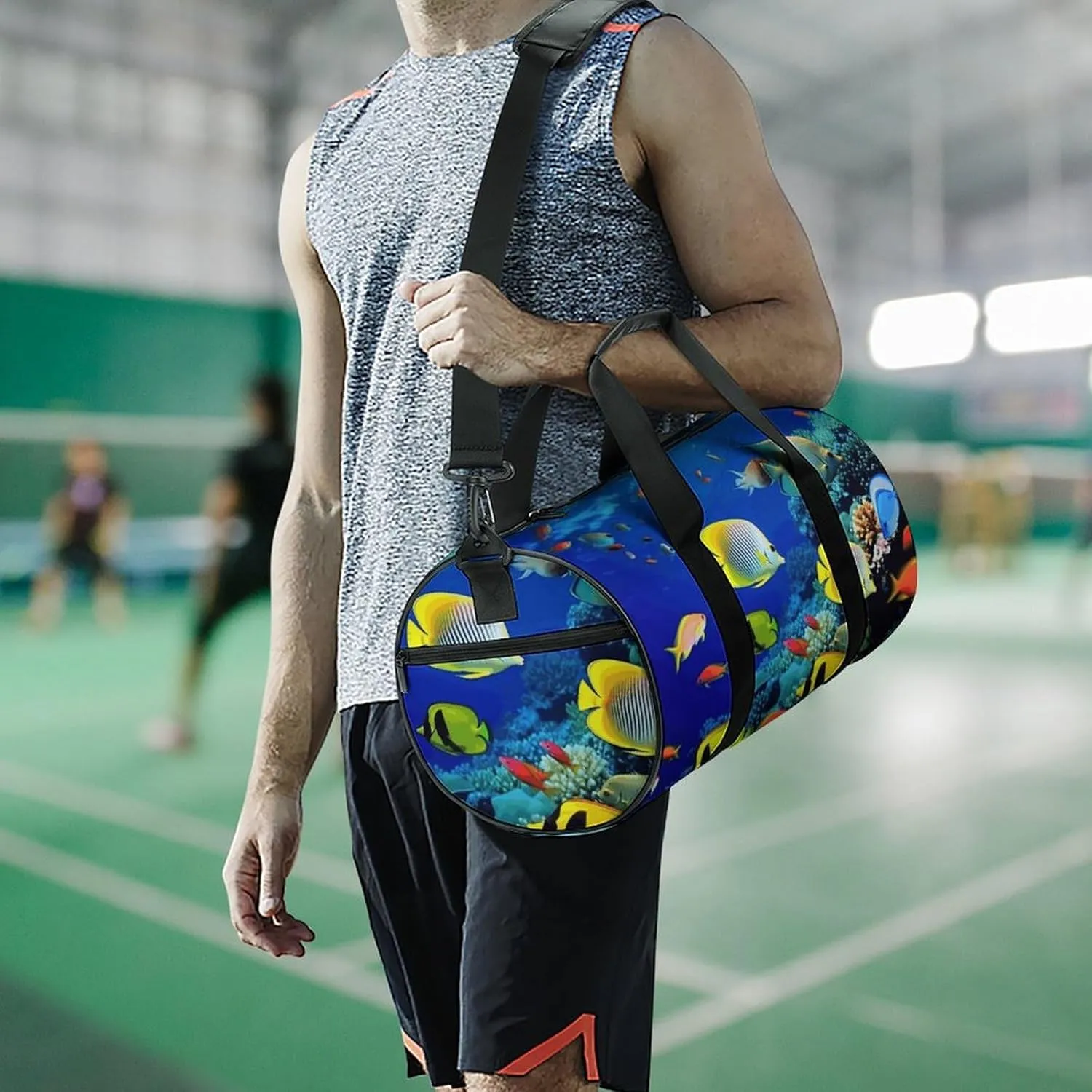 Travel Duffel Bag for Men And Women,Tropical Ocean Sea Fish Waterproof Sports Fitness Bag Portable Travel Duffel Bag