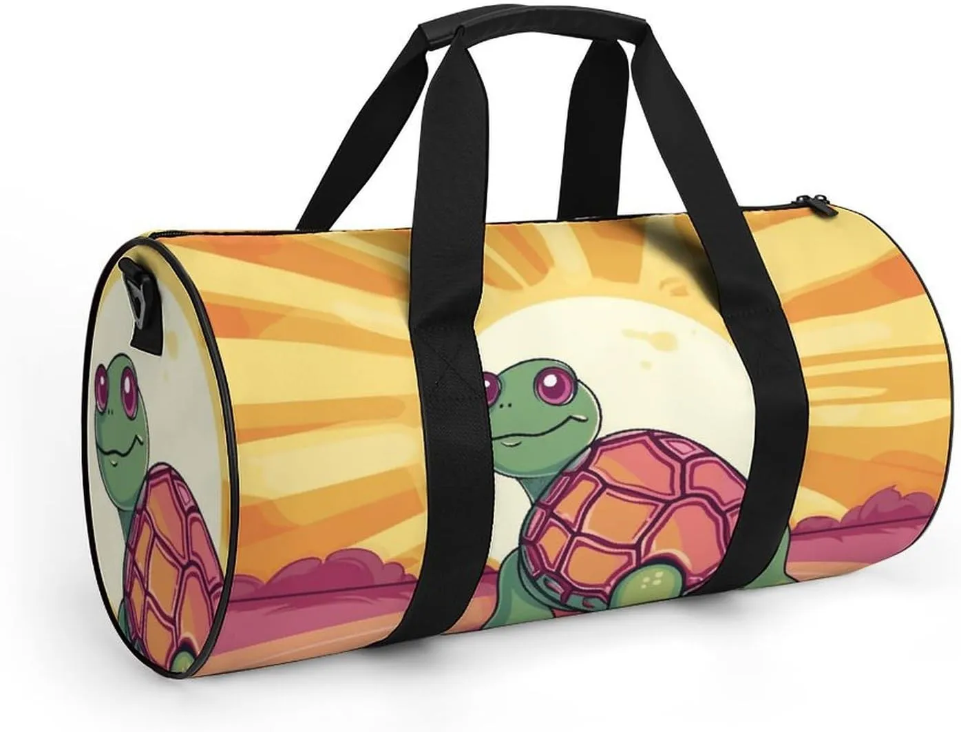 Travel Duffel Bag for Men And Women,Turtle in The Sun Waterproof Sports Fitness Bag Portable Travel Duffel Bag