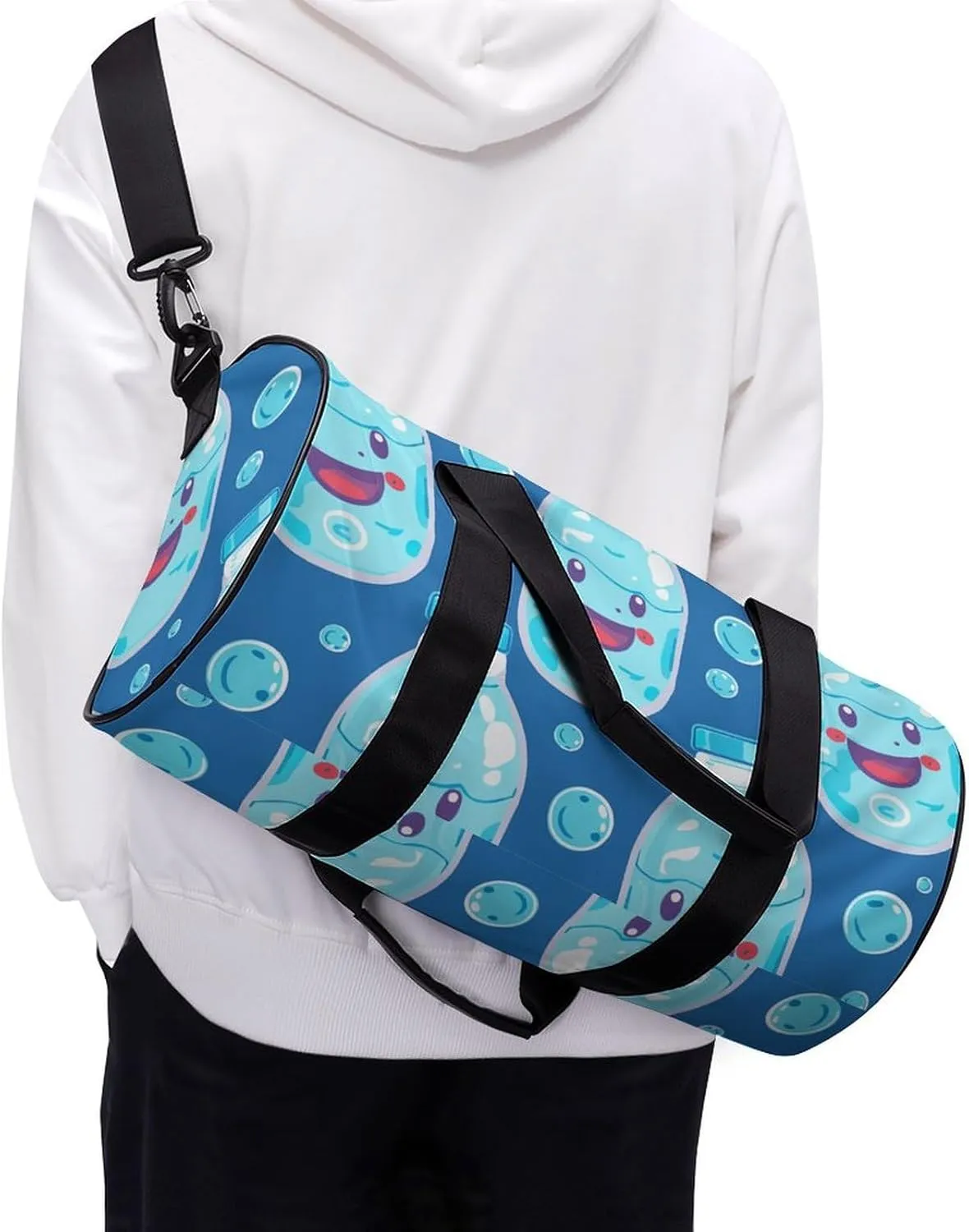 Travel Duffel Bag for Men And Women,Water Bottle Pattern Waterproof Sports Fitness Bag Portable Travel Duffel Bag