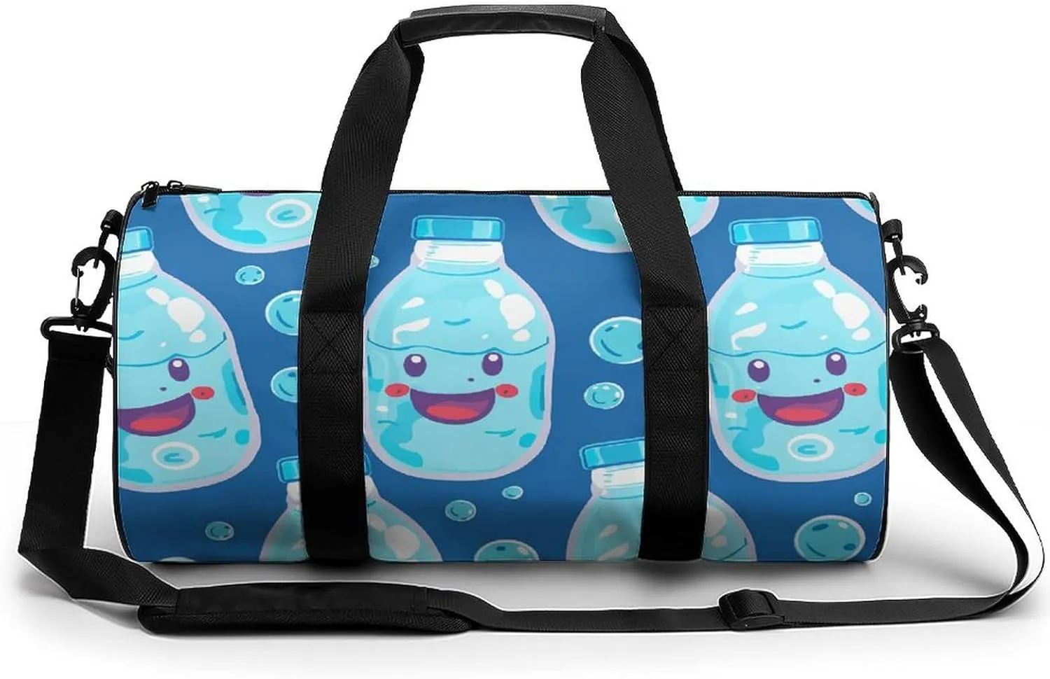 Travel Duffel Bag for Men And Women,Water Bottle Pattern Waterproof Sports Fitness Bag Portable Travel Duffel Bag