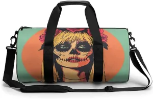 Travel Duffel Bag for Men And Women,Wearing Dark Eye Makeup Waterproof Sports Fitness Bag Portable Travel Duffel Bag
