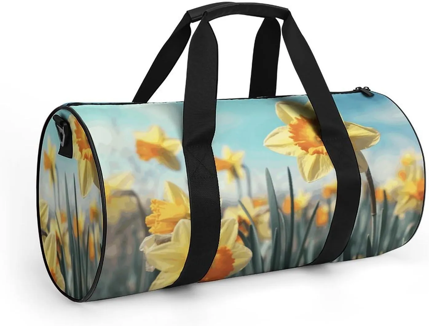 Travel Duffel Bag for Men And Women,Yellow Daffodils Waterproof Sports Fitness Bag Portable Travel Duffel Bag