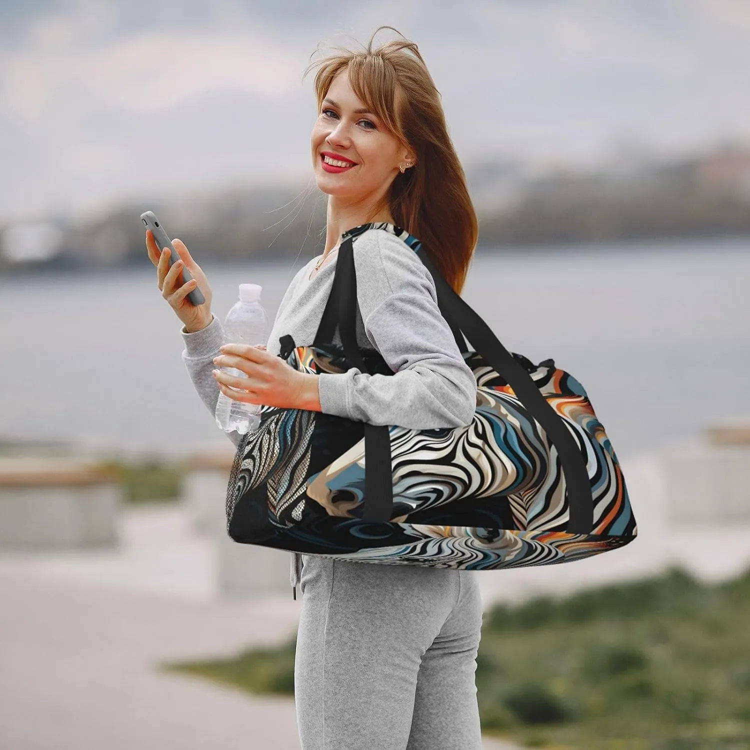 Travel Duffel Bag For Men Women, Cool Animal Zebra Carry On Sport Gym Bag With Shoulder Strap Lightweight Waterproof Weekender Bag Overnight Bag