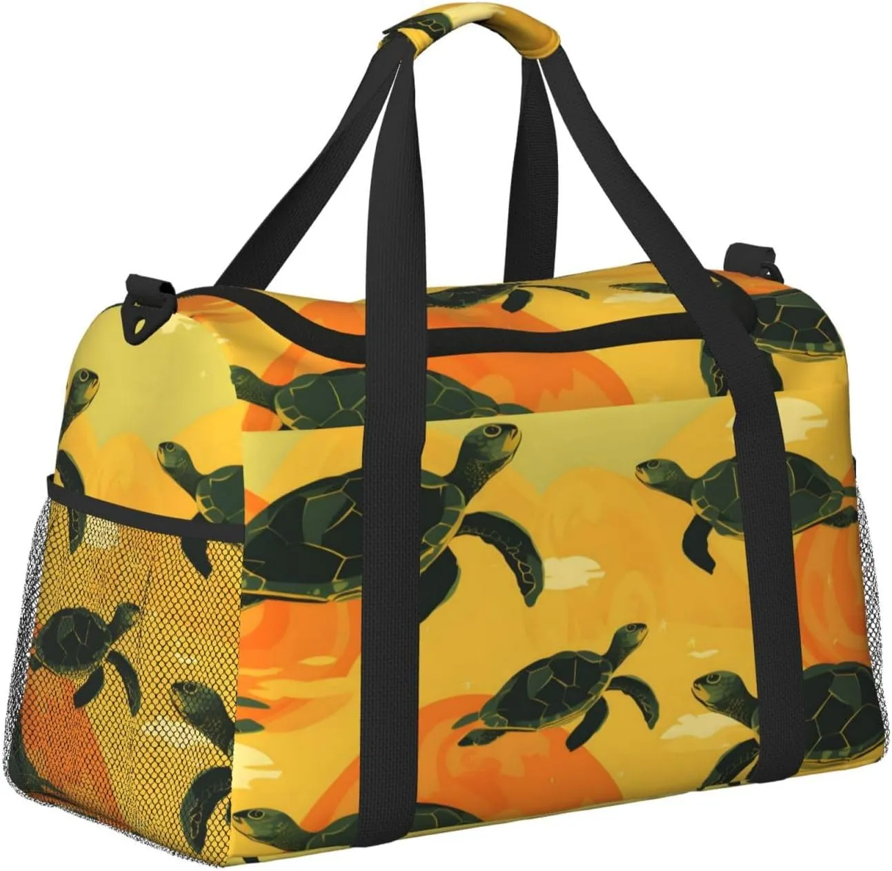Travel Duffel Bag For Men Women, Sea Turtle Pattern Carry On Sport Gym Bag With Shoulder Strap Lightweight Waterproof Weekender Bag Overnight Bag